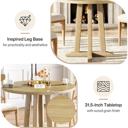 Runder Esstisch Holz 80cm – Perfekt für 2-4 Personen