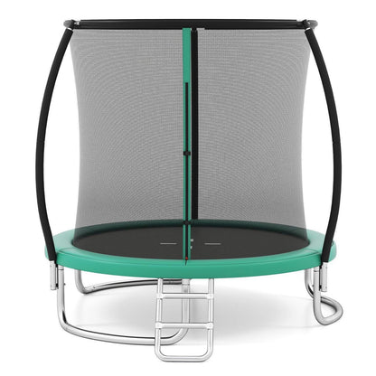 GYMAX Gartentrampolin 244cm mit Sicherheitsnetz & Leiter