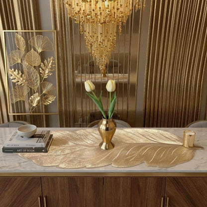 Tischläufer Goldene Blätter 90 cm Vinyl