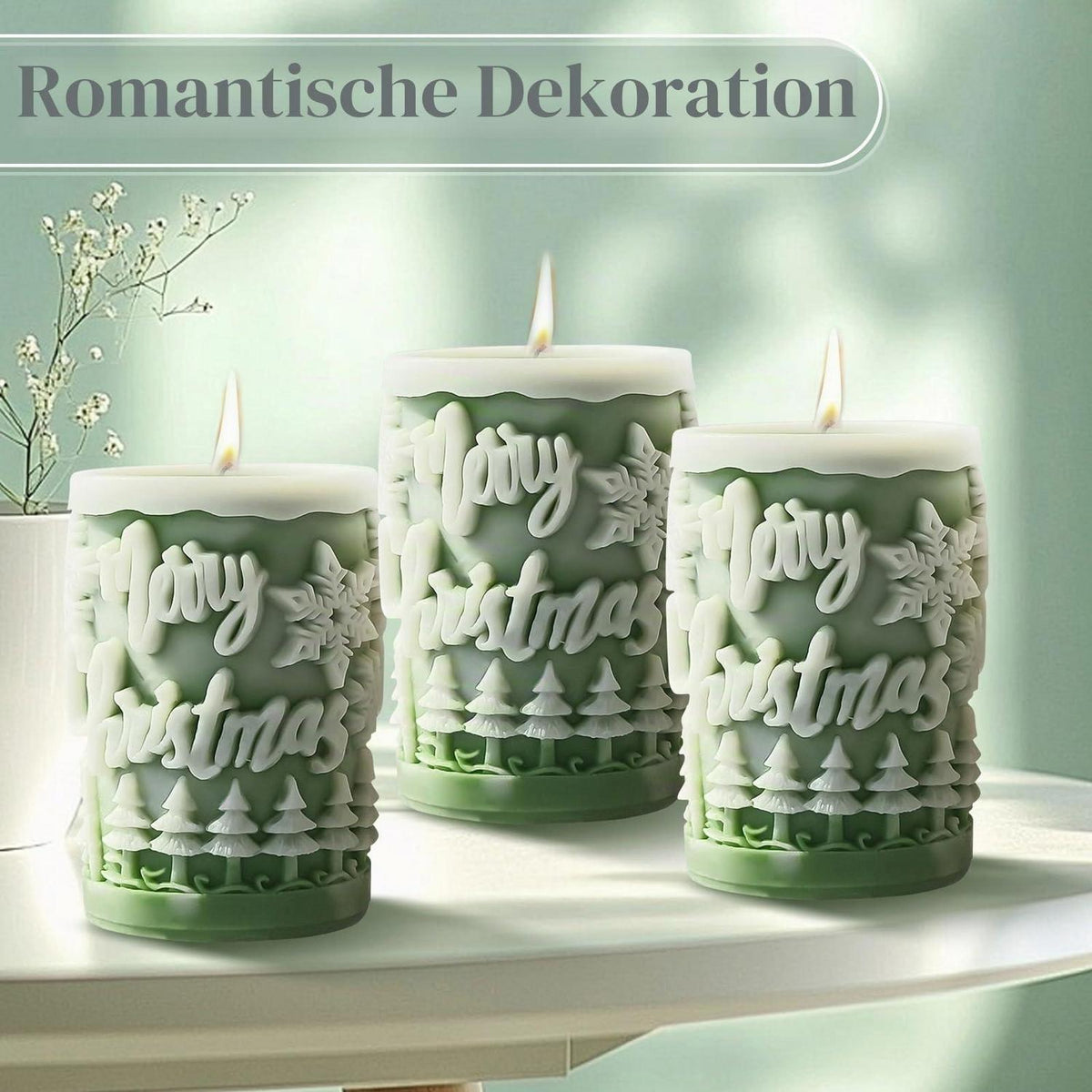 2x Kerzenform Weihnachten - Schneemann & Weihnachtsbaum Silikon