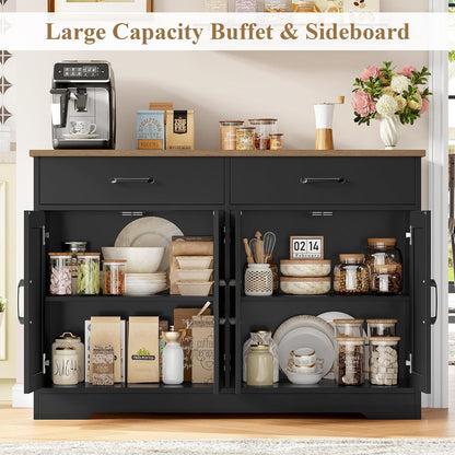 HOCSOK Sideboard 120cm – Küchenschrank mit Arbeitsplatte & Stauraum