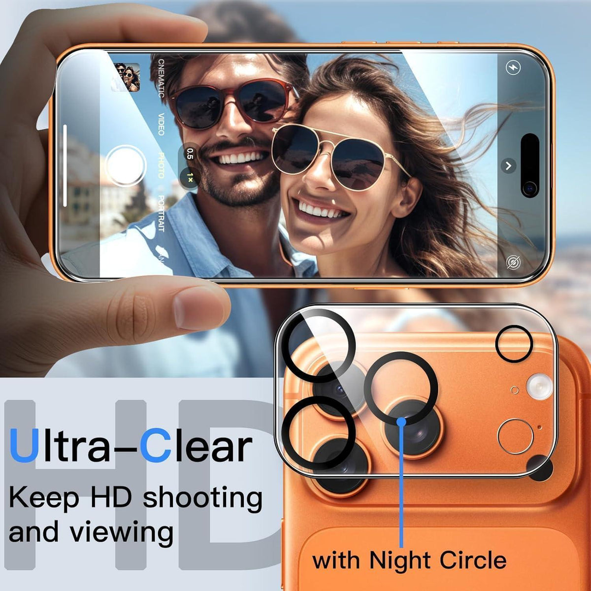 Displayschutz iPhone 17 Pro Max 6,9" mit Kameraschutz, Sichtschutz