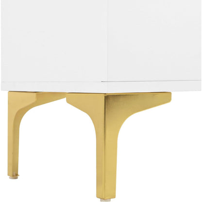 Schmale Kommode mit 2 Türen & 2 Schubladen – Weiß