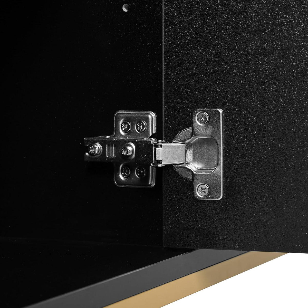 TV-Schrank mit 4 Türen & verstellbarem Regal – Schwarz