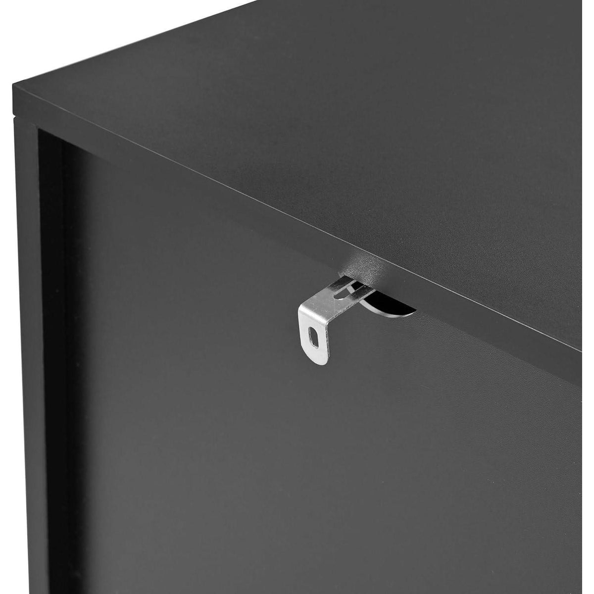 TV-Schrank mit 4 Türen & verstellbarem Regal – Schwarz