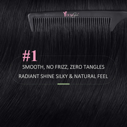 Echthaar Tape Extensions Schwarz - 40cm, 50g Remy