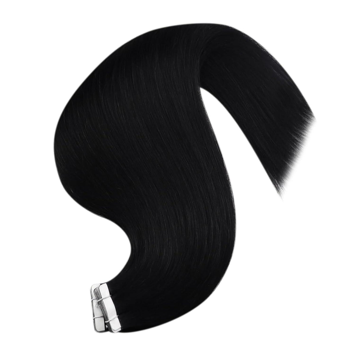 Echthaar Tape Extensions Schwarz - 40cm, 50g Remy