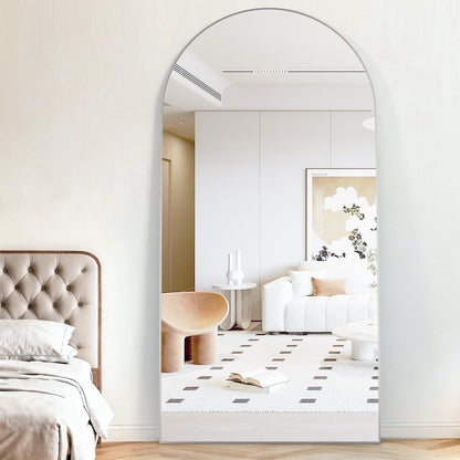 Gewölbter Bodenspiegel 180x80cm – Ankleidespiegel mit Aluminiumrahmen
