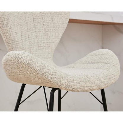 Moderner Barhocker 4er Set mit Chenille & Metallgestell