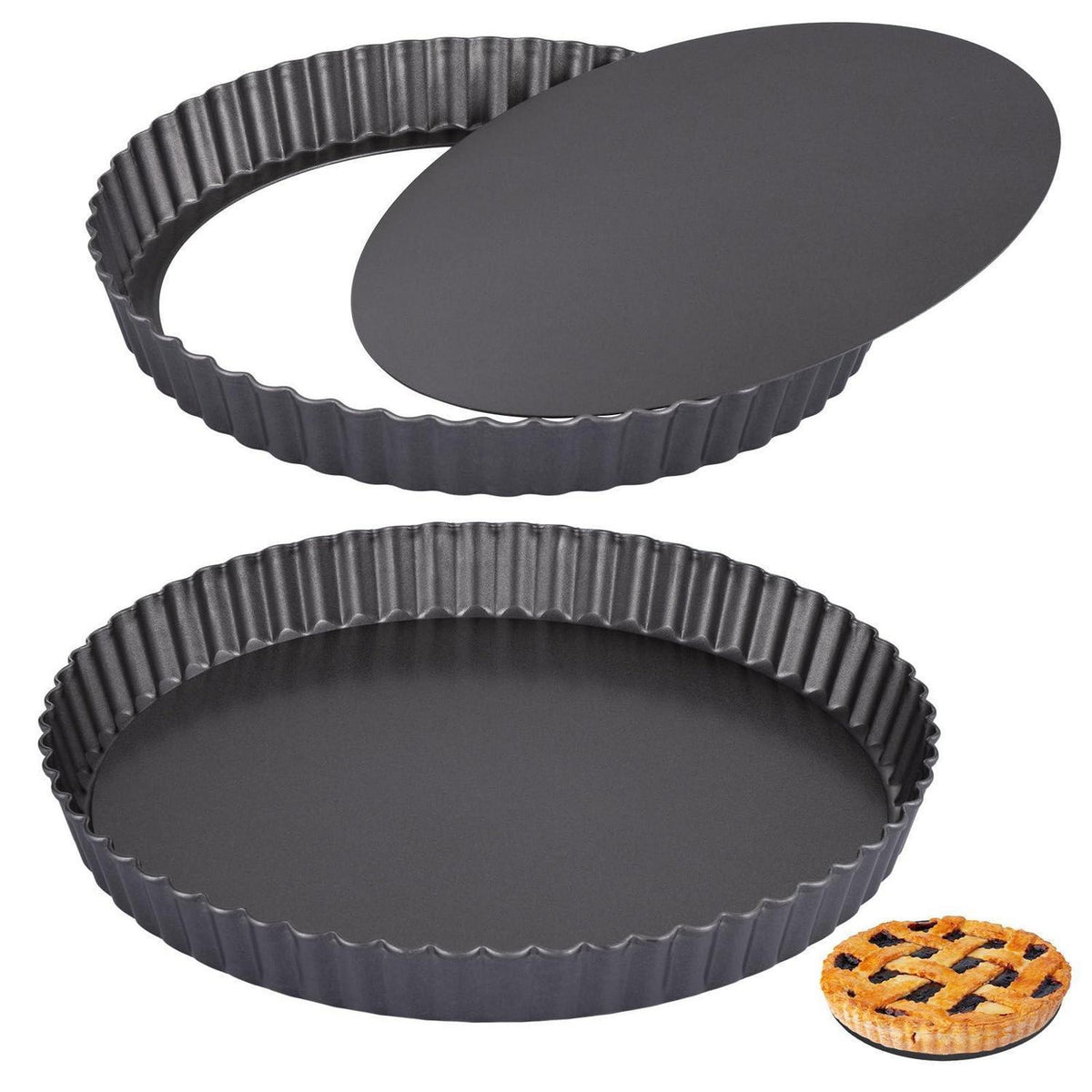 Quicheform Set | 2 Tarteformen mit Hebeboden (22+24cm)