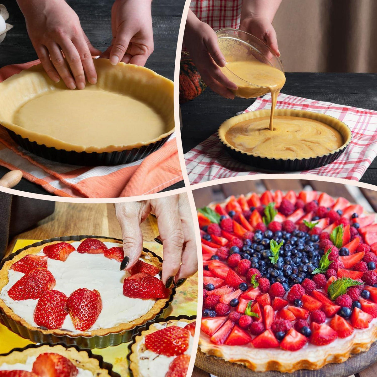 Quicheform Set | 2 Tarteformen mit Hebeboden (22+24cm)