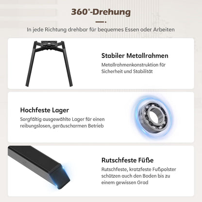 Drehbarer Esszimmerstuhl mit Armlehnen, Grau