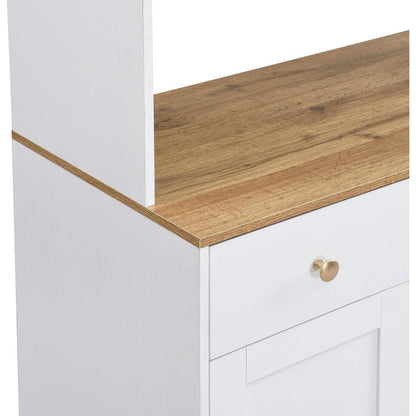 Weißes Sideboard mit Glastüren & Stauraum (94,5x30x175,5cm)