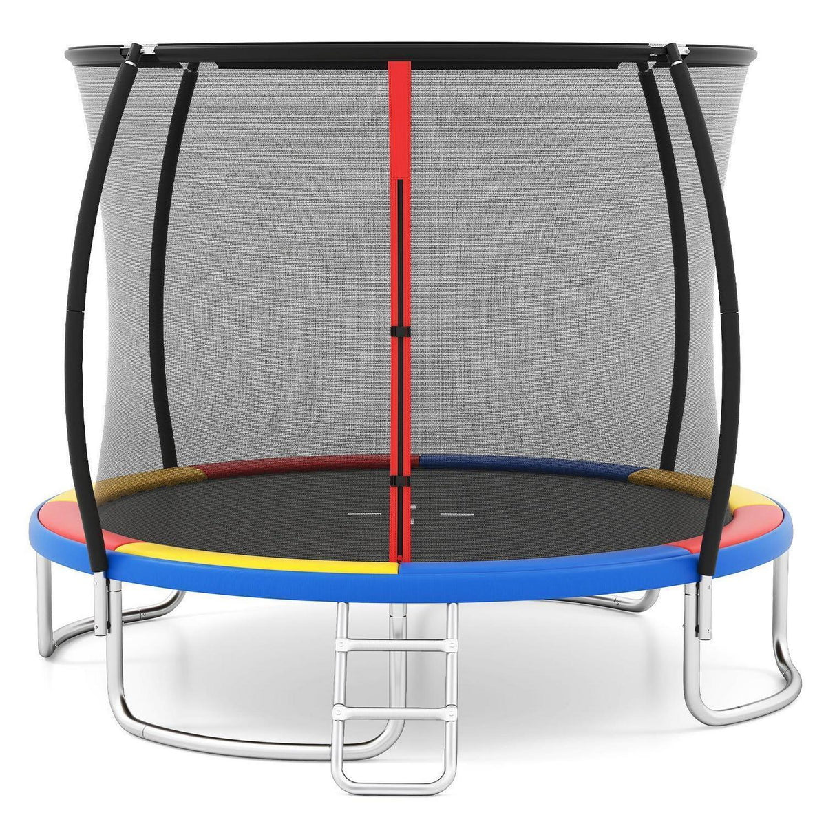 GYMAX Gartentrampolin 305cm mit Sicherheitsnetz & Leiter