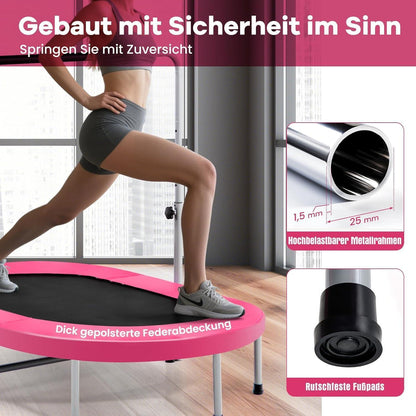 Trampolin 2er Set, Klappbar & Verstellbar – Rosa Fitnessspaß