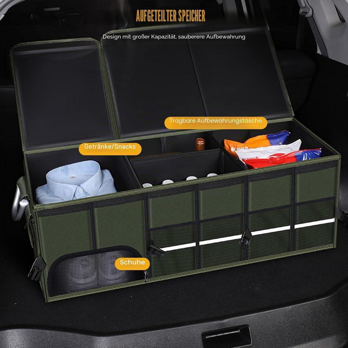 Kofferraum Organizer XL – Faltbar, Wasserdicht & Abnehmbar