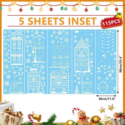 Weihnachts Fensterbilder selbstklebend – 5 Blatt Winterdeko