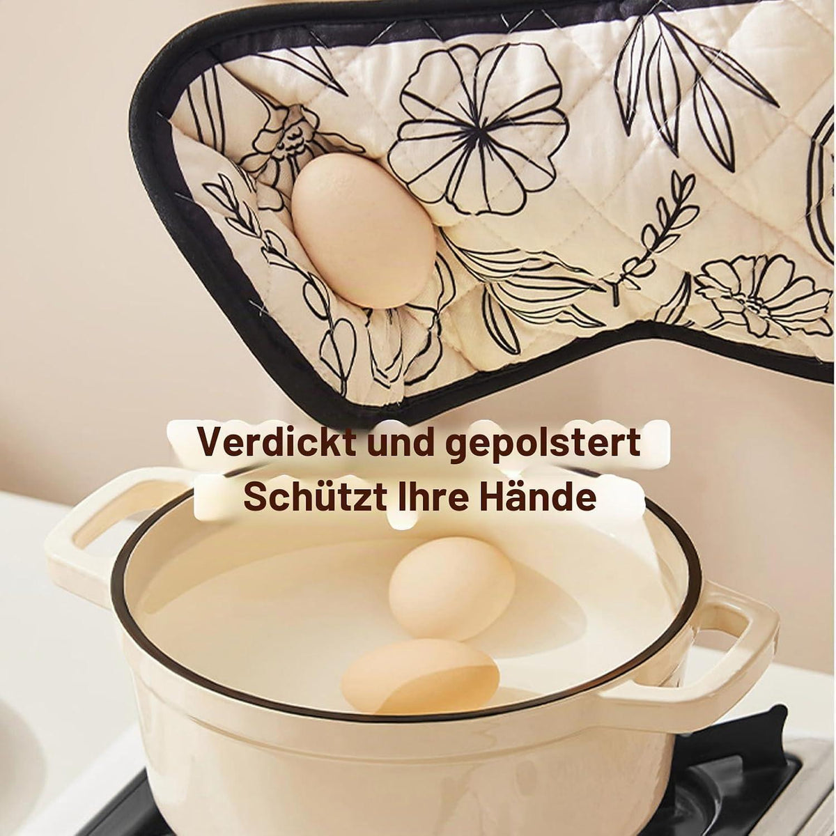 Doppelter Ofenhandschuh aus Baumwolle – Hitzebeständig & Komfortabel