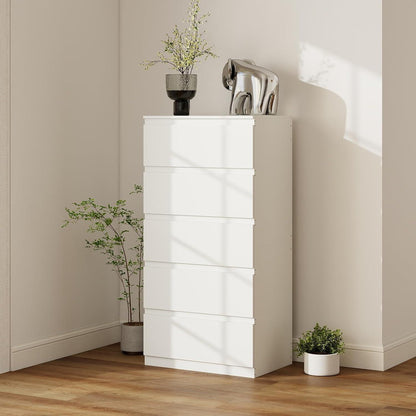Weisse Kommode mit 5 Schubladen – Modern & Praktisch