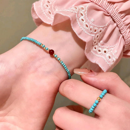 4mm Türkis Perlen - 180 Stück zum Schmuck Basteln