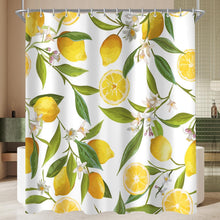 Duschvorhang Zitrone Blatt 160x160 cm | Wasserabweisend & Waschbar
