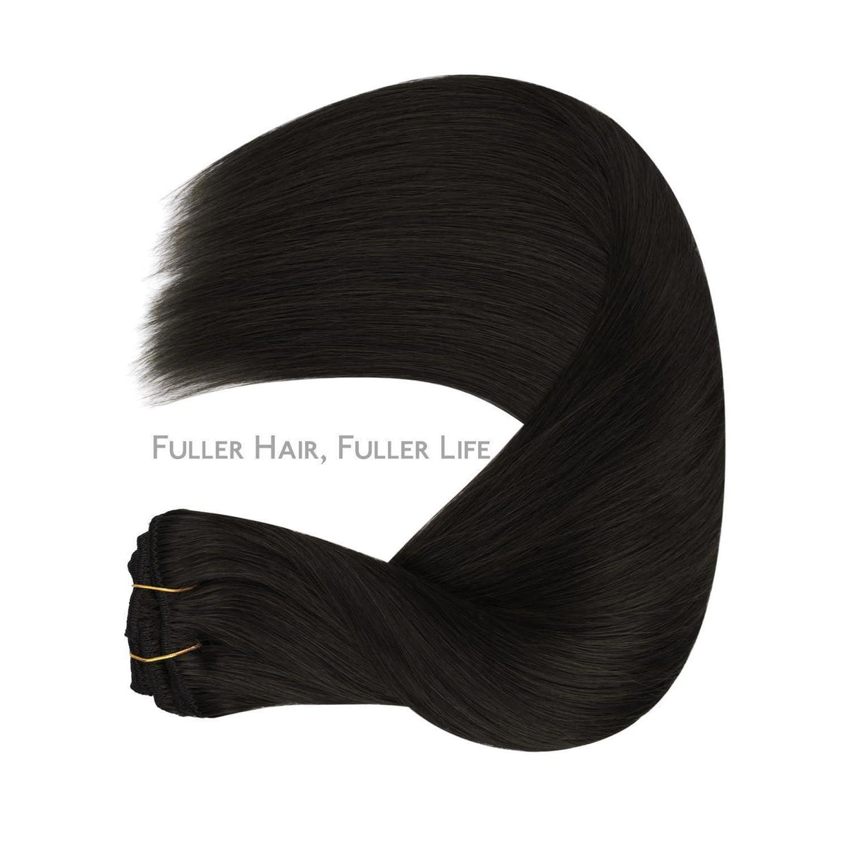 Echthaar Clip-in Extensions – Natürliches Schwarz, 55g, 25cm