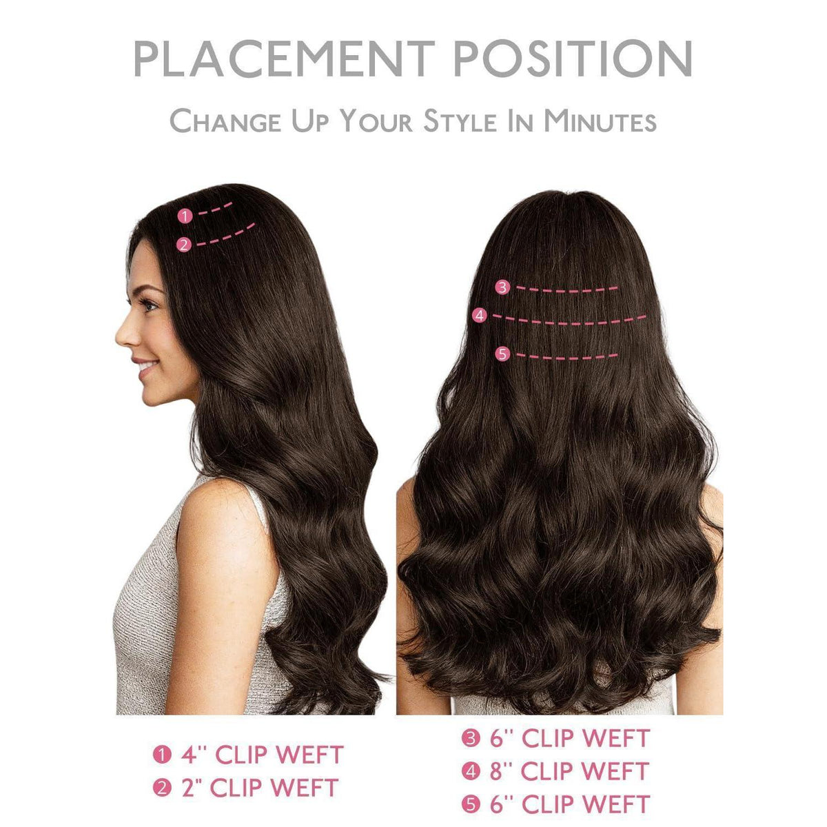 Echthaar Clip-in Extensions – Natürliches Schwarz, 55g, 25cm