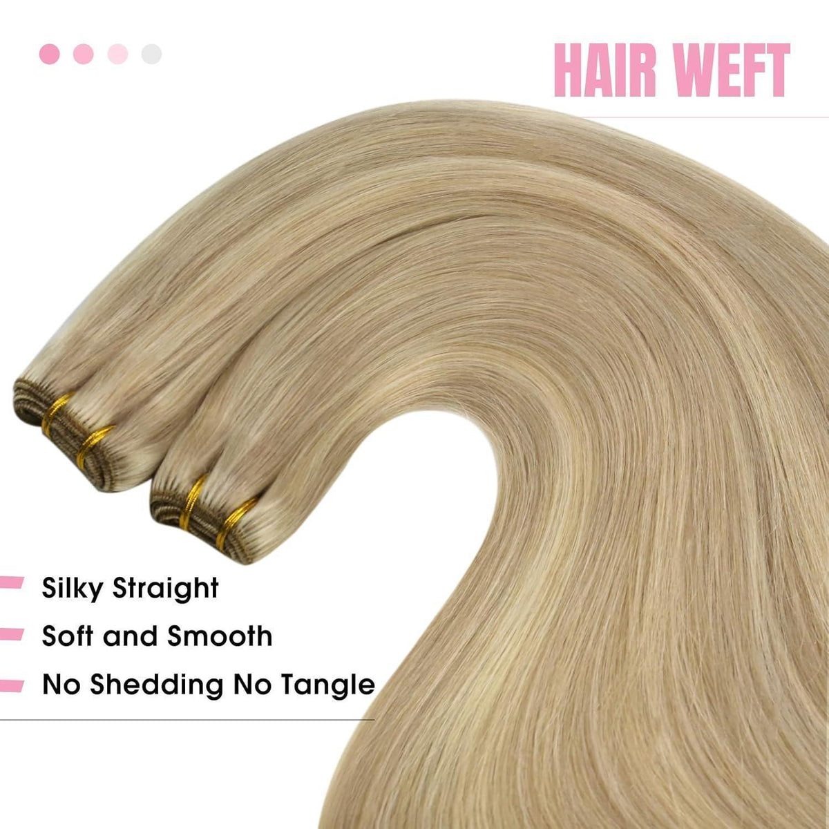 Echthaar Tressen Blond 60 cm – Goldblond Highlights