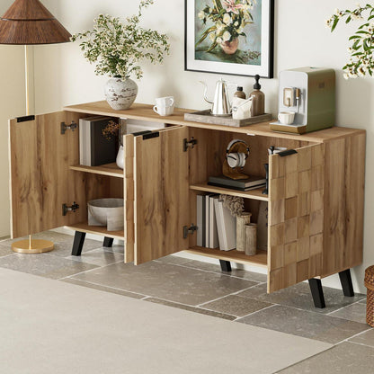 Modernes Sideboard Holz | Wohnzimmer Kommode mit 4 Türen
