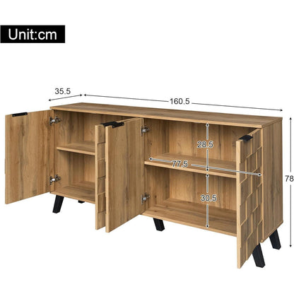 Modernes Sideboard Holz | Wohnzimmer Kommode mit 4 Türen
