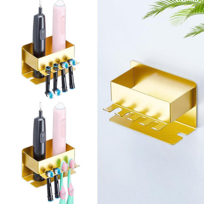 Wandzahnbürstenhalter für elektrische & manuelle Zahnbürsten (Gold)