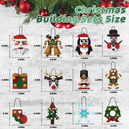Adventskalender Weihnachten: 12 Baustein-Ornamente zum Selberbauen