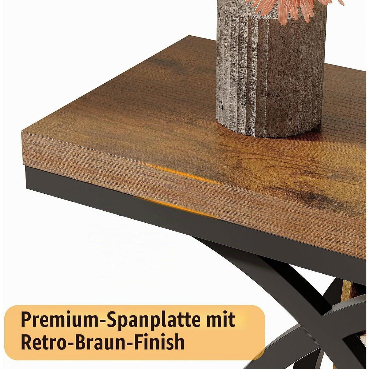 Industrieller Konsolentisch 105x30 – 3-Stöckig, Braun