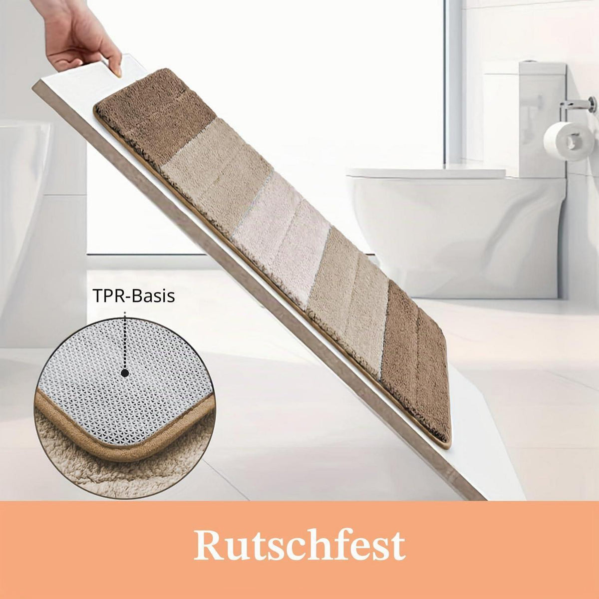 Mikrofaser Badematte super saugfähig 60x120 cm Champagner