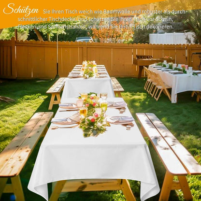 Weiße Biertisch Tischdecken 12er Set – 250x100 cm