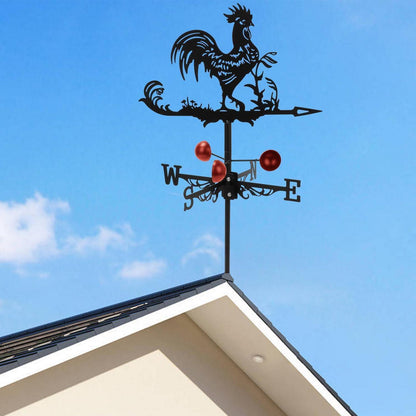 Metall Wetterhahn Windfahne 58x33cm – Retro Gartendeko