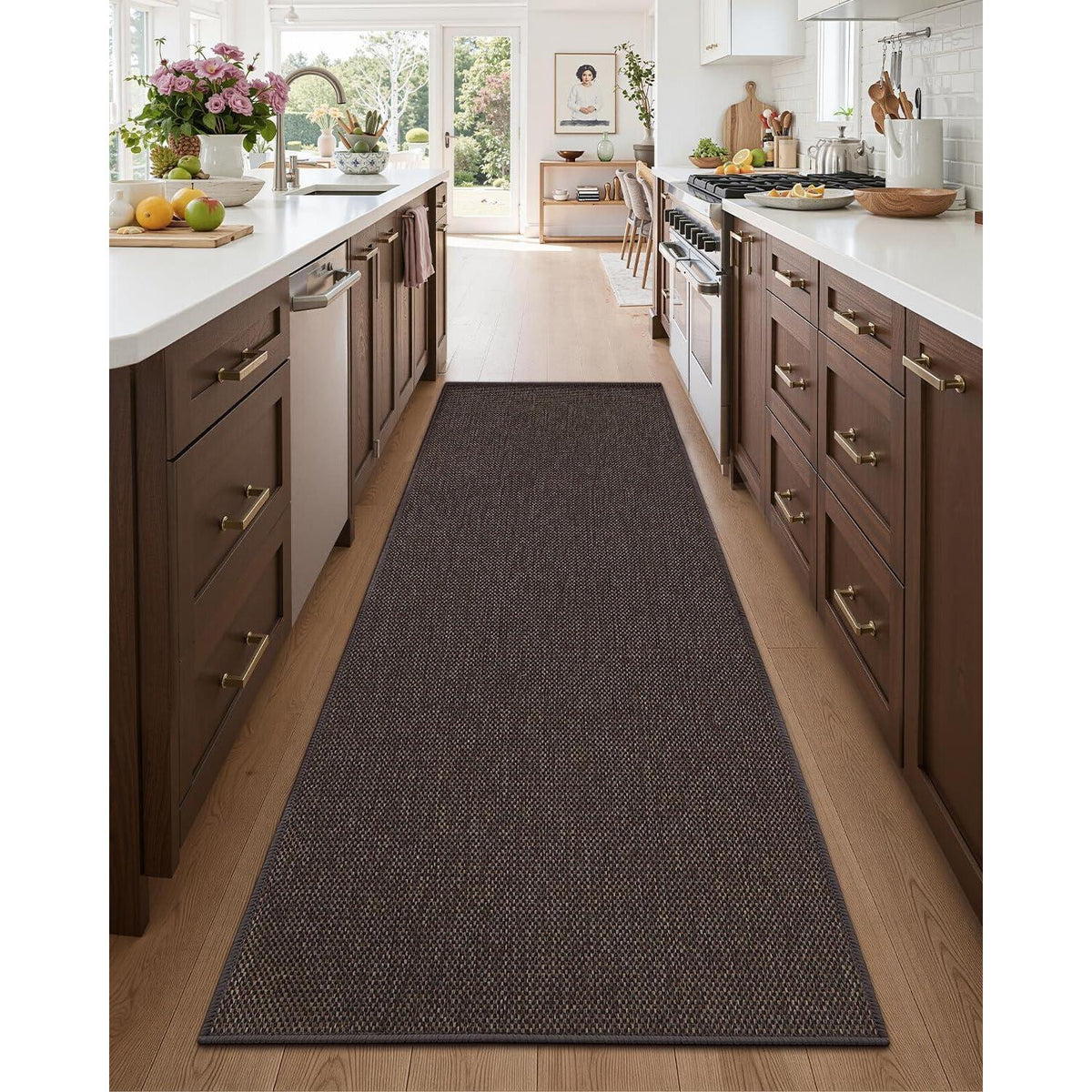 Schmutzfangmatte Braun 91x243cm - Fußmatte Innen für Küche & Flur