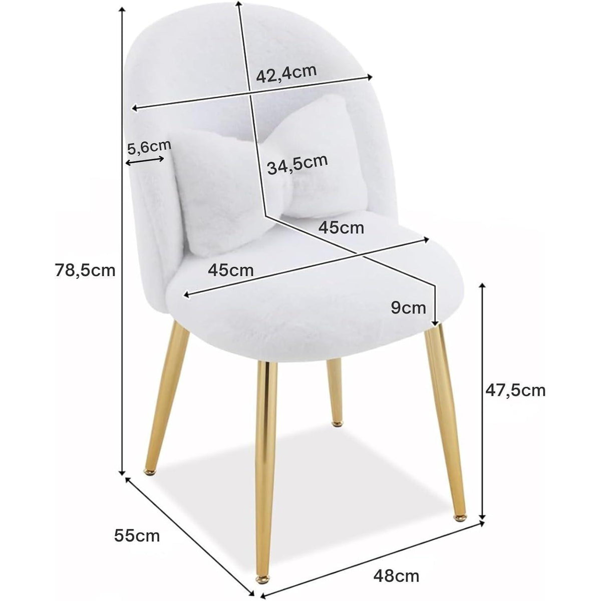 Verstellbarer Sessel mit Kunstfell – Weißer Loungesessel
