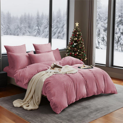 Flauschige Winterbettwäsche 220x240 Rosa – Warm & Kuschelig