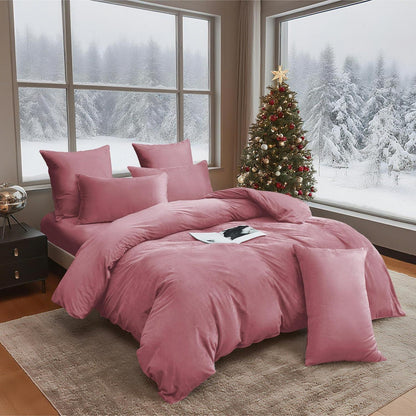 Flauschige Winterbettwäsche 220x240 Rosa – Warm & Kuschelig
