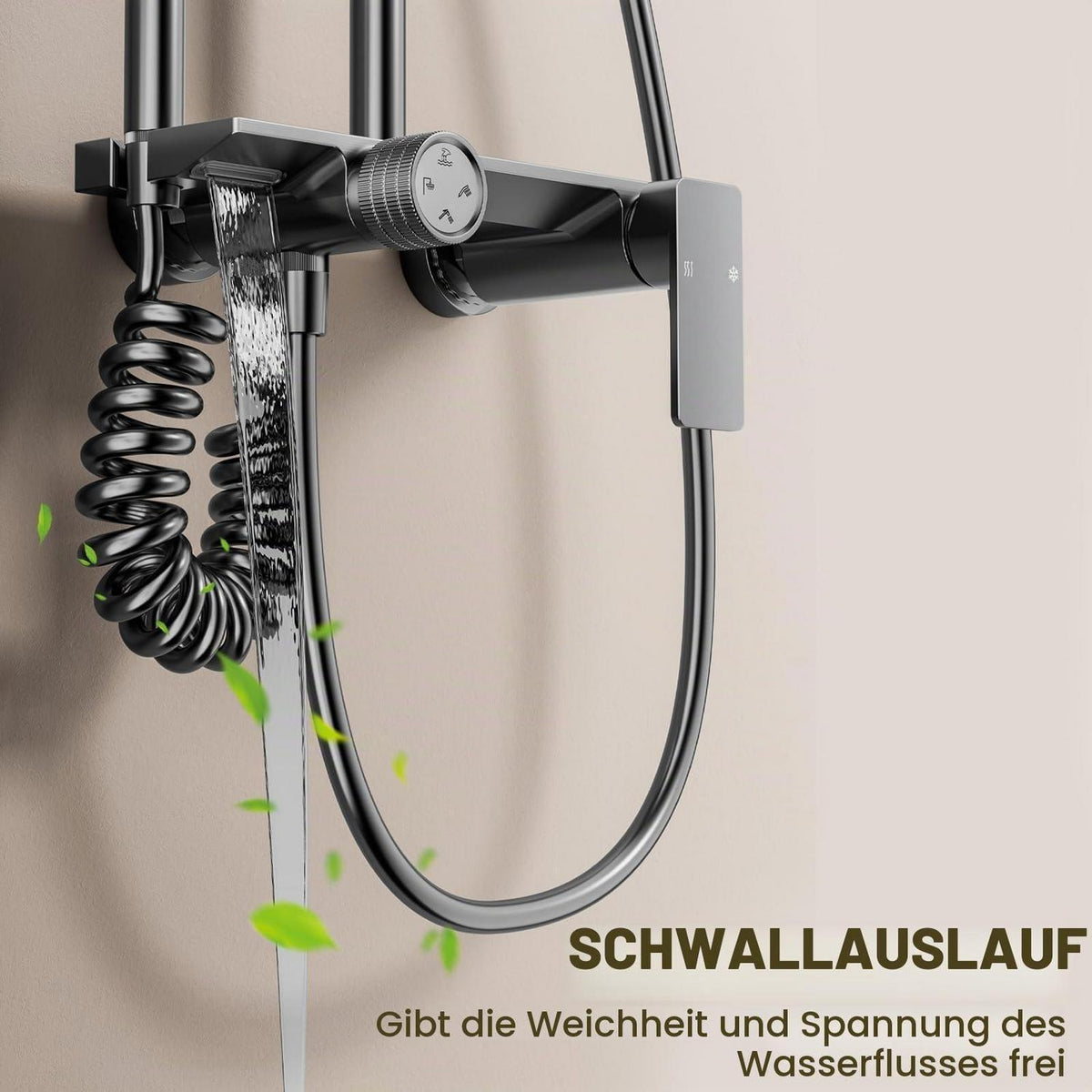 Duschsystem Komplettset mit Regendusche & Handbrause, höhenverstellbar