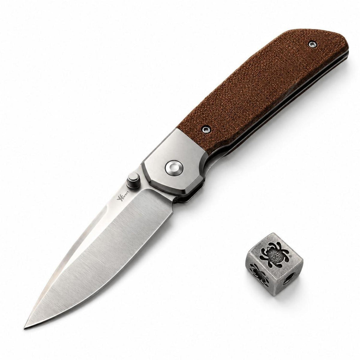 EDC Klappmesser D2 Stahl – Micarta Griff/Holzgriff – Robustes Outdoor Messer
