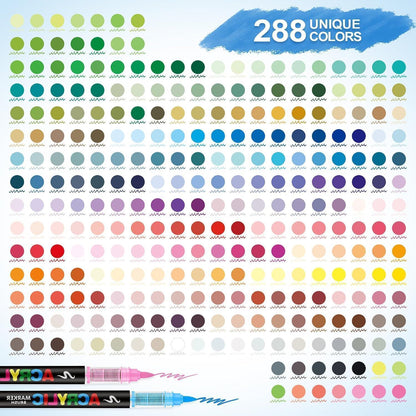 Acrylstifte Set 288 Farben – Vielseitige Marker für Kunst & DIY