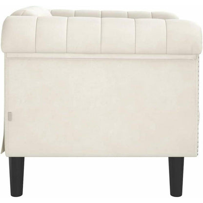 Creme Samt Sessel – Moderner Bodencouch für Wohnzimmer & Schlafzimmer