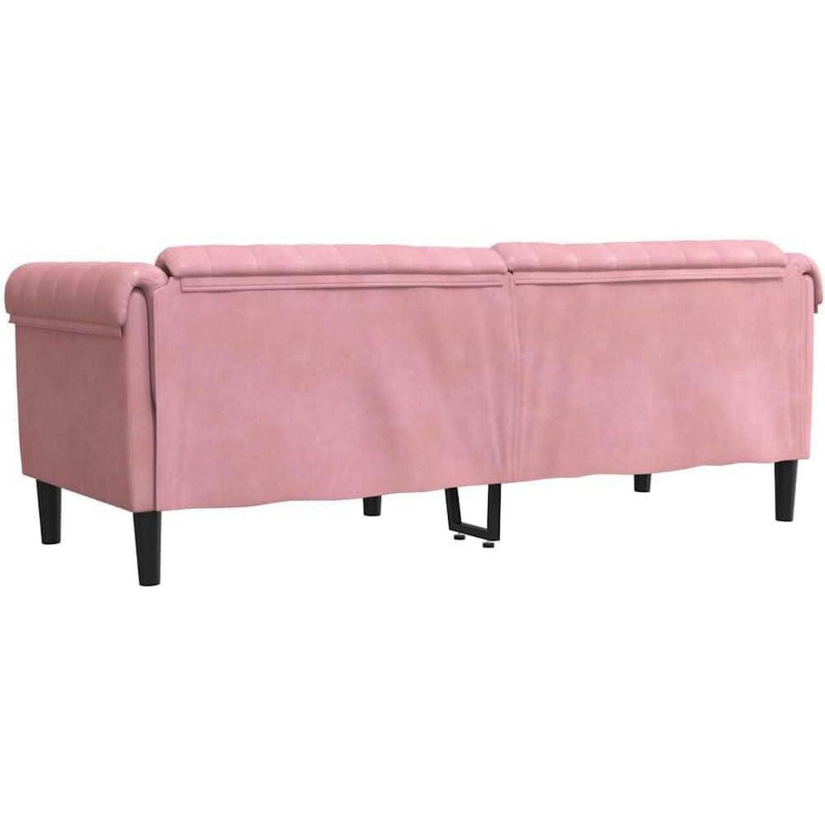 Rosa Samt 3-Sitzer Sofa – Modernes Bodencouch Sofa