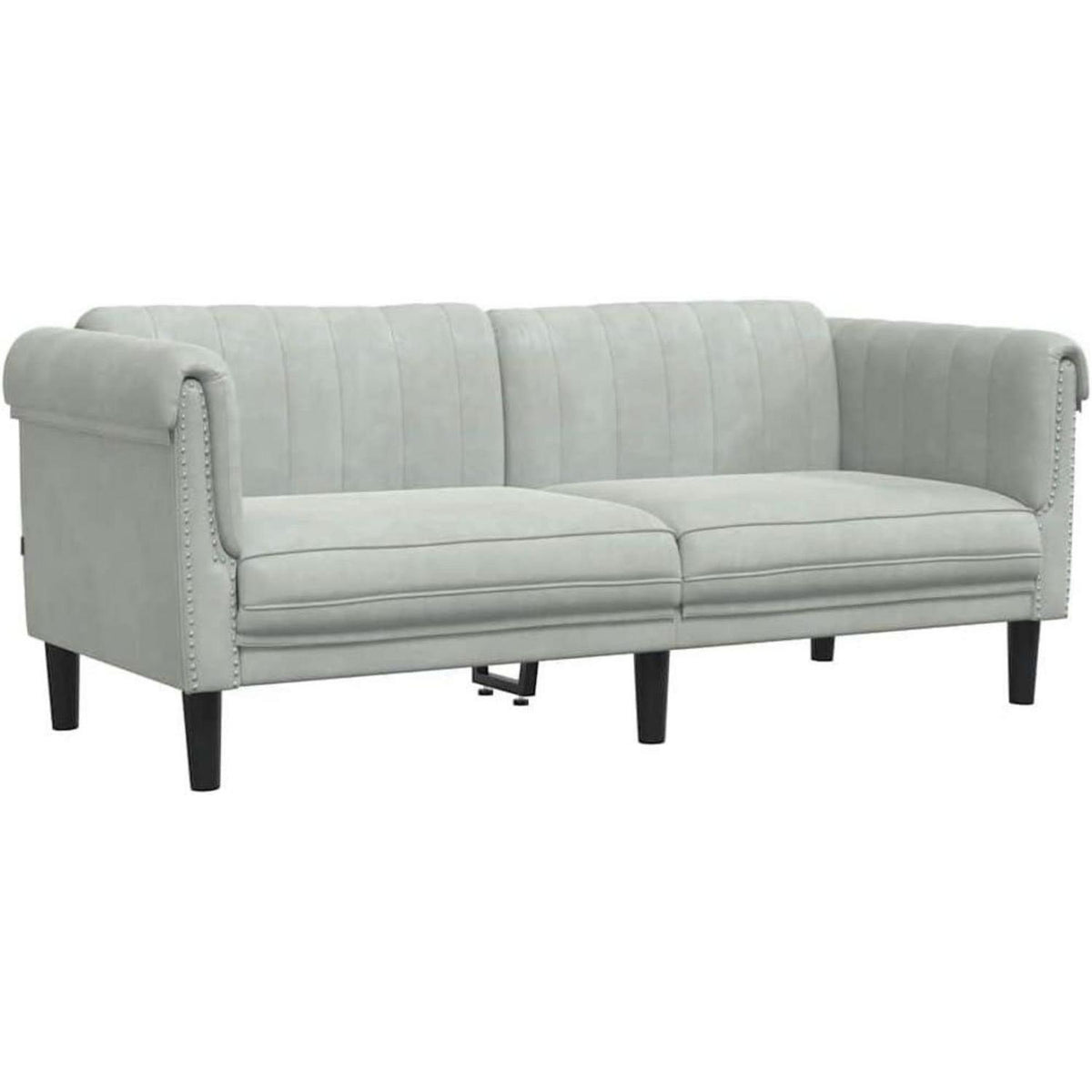 2-Sitzer Sofa Hellgrau Samt – Bequemer Sessel für Wohnzimmer