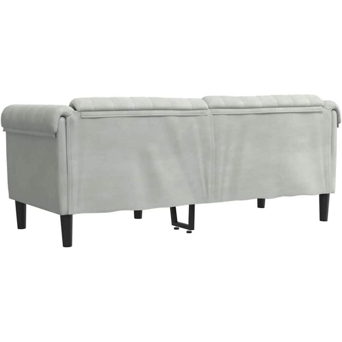 2-Sitzer Sofa Hellgrau Samt – Bequemer Sessel für Wohnzimmer