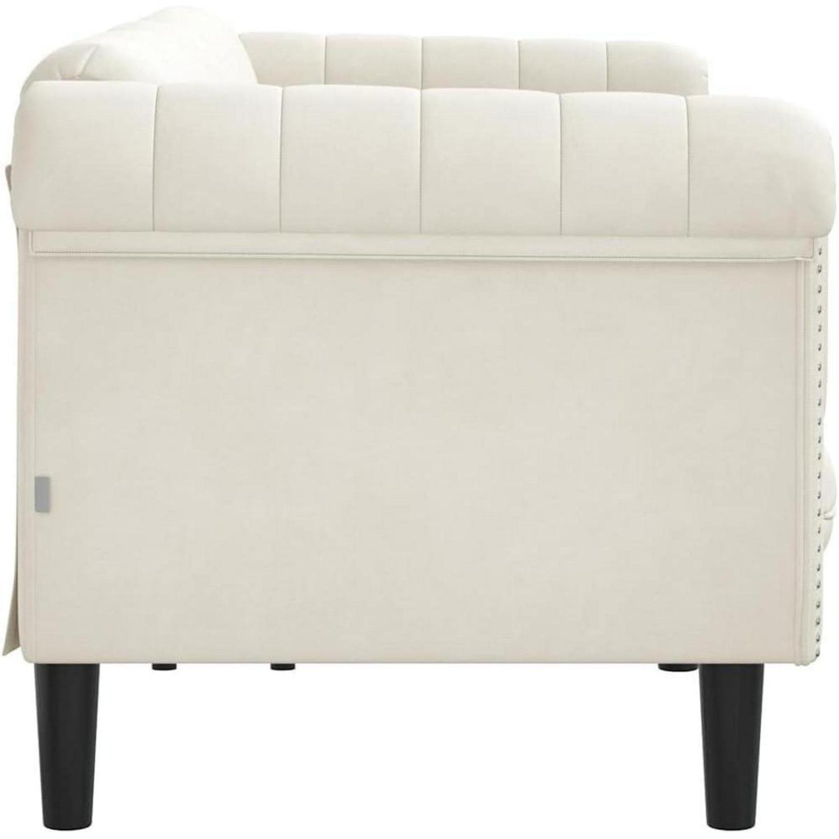3-Sitzer Sofa Creme Samt – Wohnzimmer Sessel