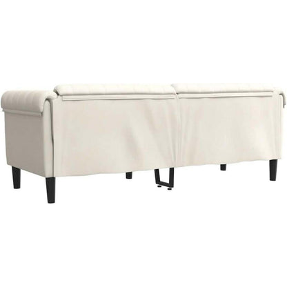 3-Sitzer Sofa Creme Samt – Wohnzimmer Sessel