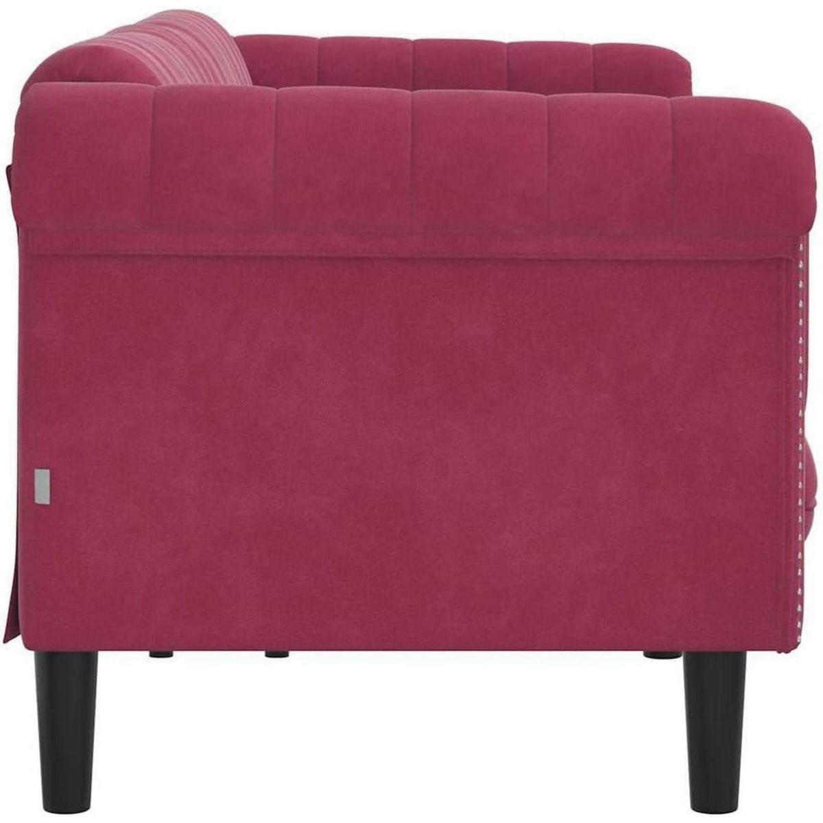 Weinrotes 3-Sitzer Sofa aus Samt – Wohnzimmer & Schlafzimmer